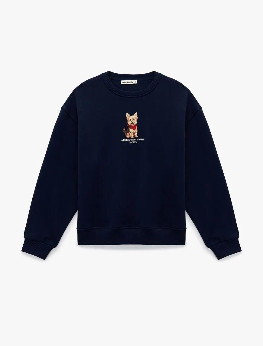 Sweat Col Rond Broderie